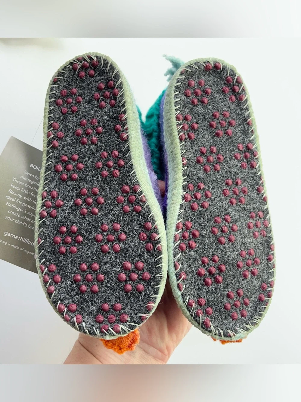 Purple Dragon Slippers Size 6 Garnet Hill by Haflinger Kids Boiled Wool